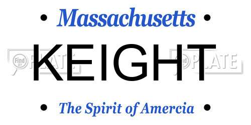 KEIGHT Massachusetts License Plate