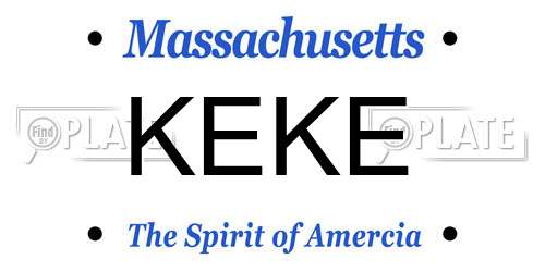 KEKE Massachusetts License Plate
