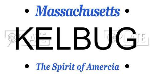 KELBUG Massachusetts License Plate