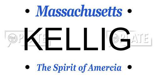 KELLIG Massachusetts License Plate