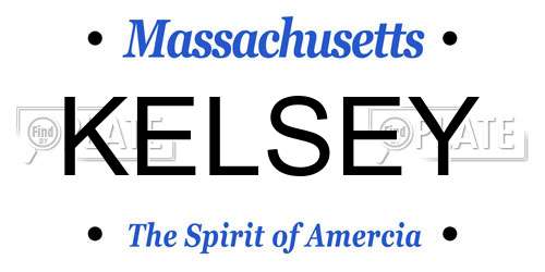KELSEY Massachusetts License Plate