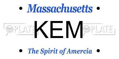 KEM Massachusetts License Plate