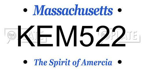 KEM522 Massachusetts License Plate