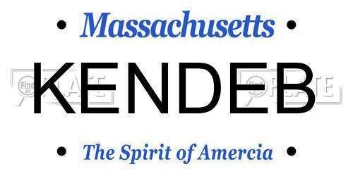 KENDEB Massachusetts License Plate