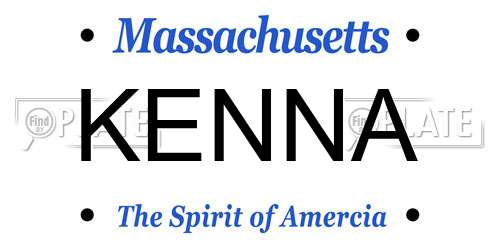 KENNA Massachusetts License Plate