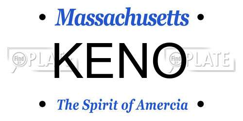 KENO Massachusetts License Plate