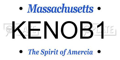 KENOB1 Massachusetts License Plate