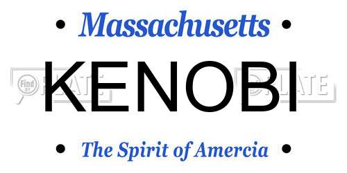 KENOBI Massachusetts License Plate