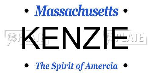 KENZIE Massachusetts License Plate