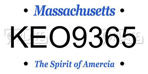 KEO9365 Massachusetts License Plate