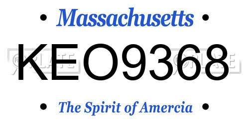 KEO9368 Massachusetts License Plate