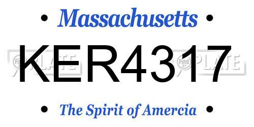 KER4317 Massachusetts License Plate