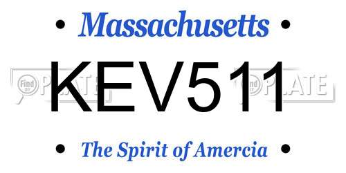 KEV511 Massachusetts License Plate