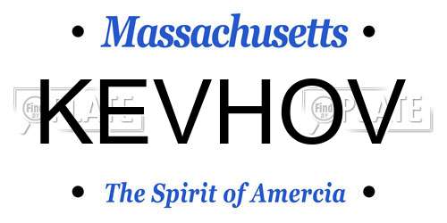 KEVHOV Massachusetts License Plate