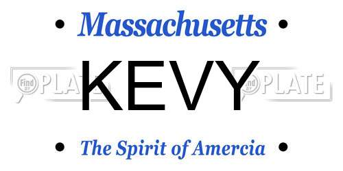 KEVY Massachusetts License Plate