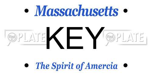 KEY Massachusetts License Plate