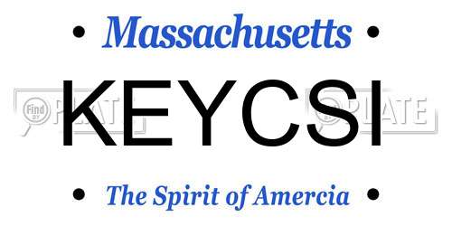 KEYCSI Massachusetts License Plate