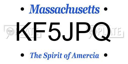 KF5JPQ Massachusetts License Plate