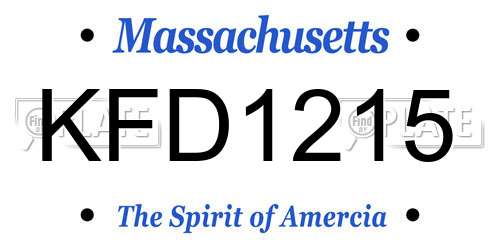 KFD1215 Massachusetts License Plate