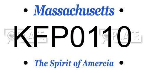 KFP0110 Massachusetts License Plate