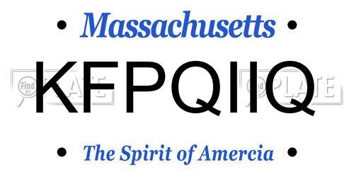 KFPQIIQ Massachusetts License Plate