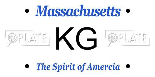KG Massachusetts License Plate