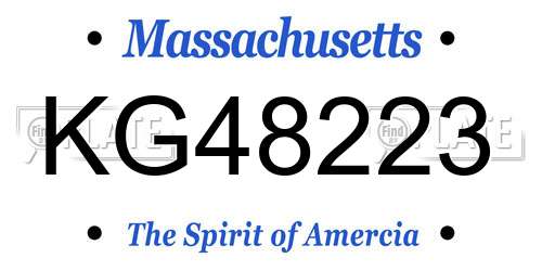 KG48223 Massachusetts License Plate