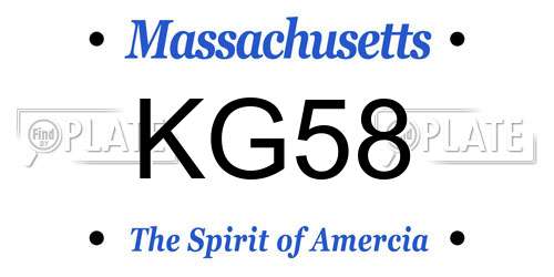 KG58 Massachusetts License Plate
