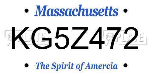 KG5Z472 Massachusetts License Plate