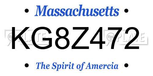 KG8Z472 Massachusetts License Plate