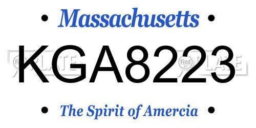 KGA8223 Massachusetts License Plate
