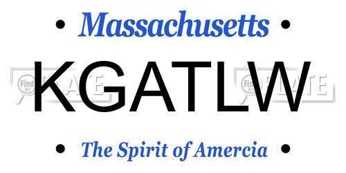 KGATLW Massachusetts License Plate
