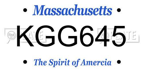KGG645 Massachusetts License Plate