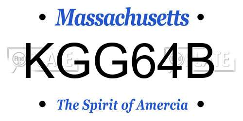 KGG64B Massachusetts License Plate
