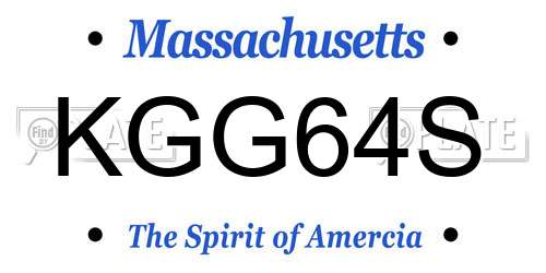 KGG64S Massachusetts License Plate