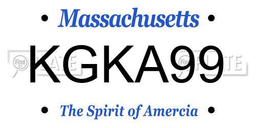 KGKA99 Massachusetts License Plate