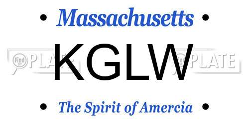 KGLW Massachusetts License Plate