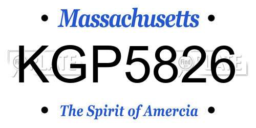 KGP5826 Massachusetts License Plate