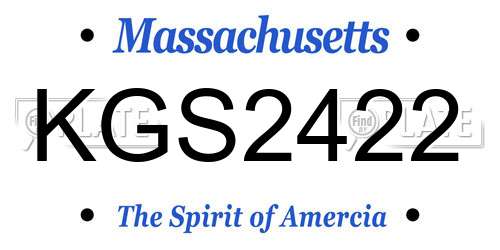KGS2422 Massachusetts License Plate