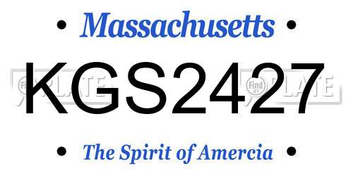 KGS2427 Massachusetts License Plate