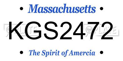 KGS2472 Massachusetts License Plate