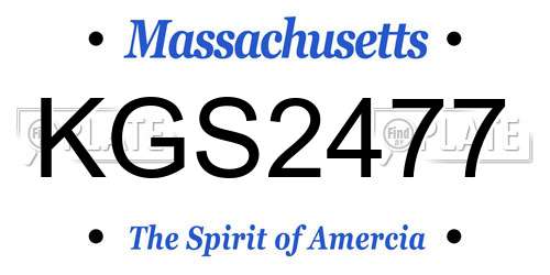 KGS2477 Massachusetts License Plate