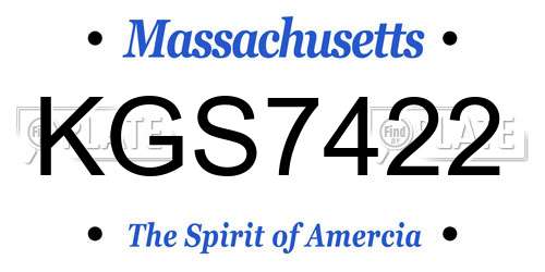 KGS7422 Massachusetts License Plate
