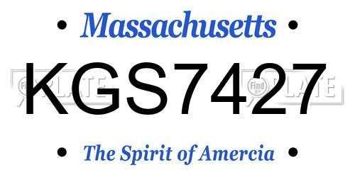 KGS7427 Massachusetts License Plate