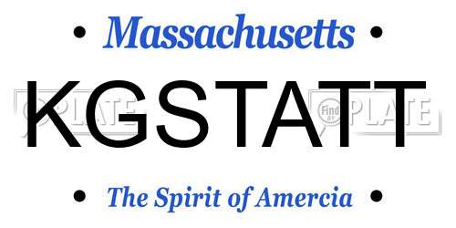 KGSTATT Massachusetts License Plate