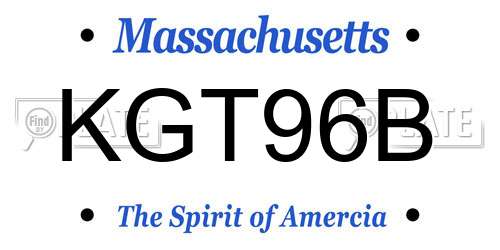 KGT96B Massachusetts License Plate