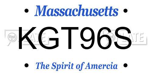 KGT96S Massachusetts License Plate