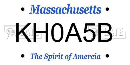 KH0A5B Massachusetts License Plate