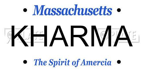 KHARMA Massachusetts License Plate
