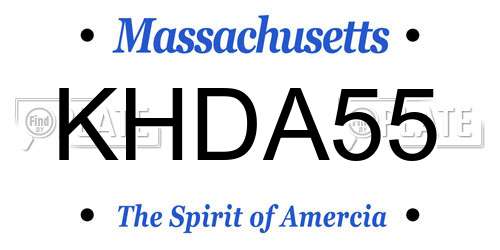 KHDA55 Massachusetts License Plate